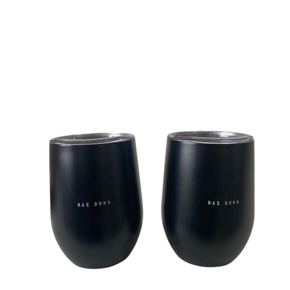 Rae Dunn Black Halloween SPOOKY & BOO black drinkware cups Tumblers - Picture 5 of 8